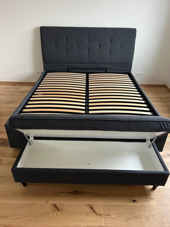 Upholstered storage bed