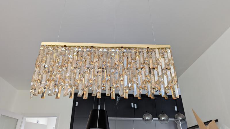 Crystal linear chandelier