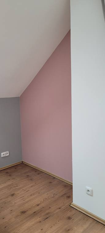Pink & grey attic room